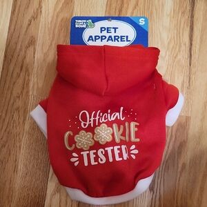 Mason Red and White Dog Hoodie - Cookie Tester Sz. S